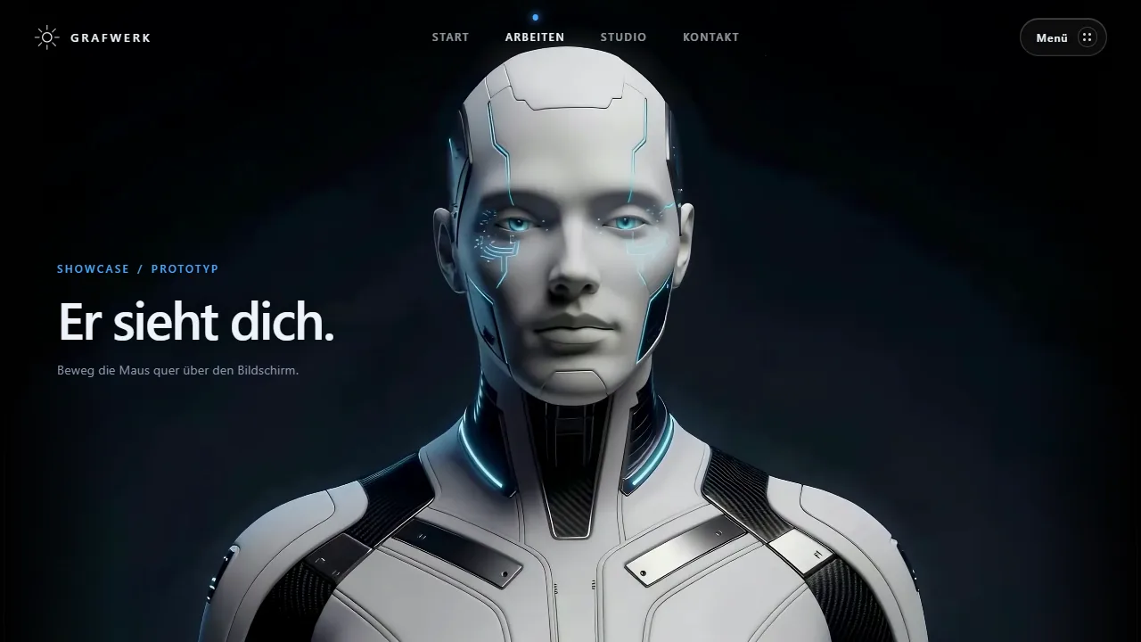 Porträt einer Figur, die den Betrachter ansieht